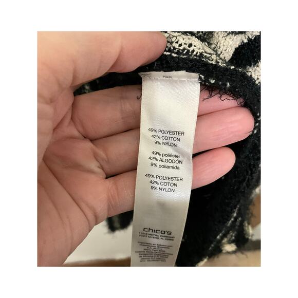 Chicos Womens Vertical Stripe Cardigan Open Front 3/4 Bell Sleeve Size Large (2) - Picture 5 of 5